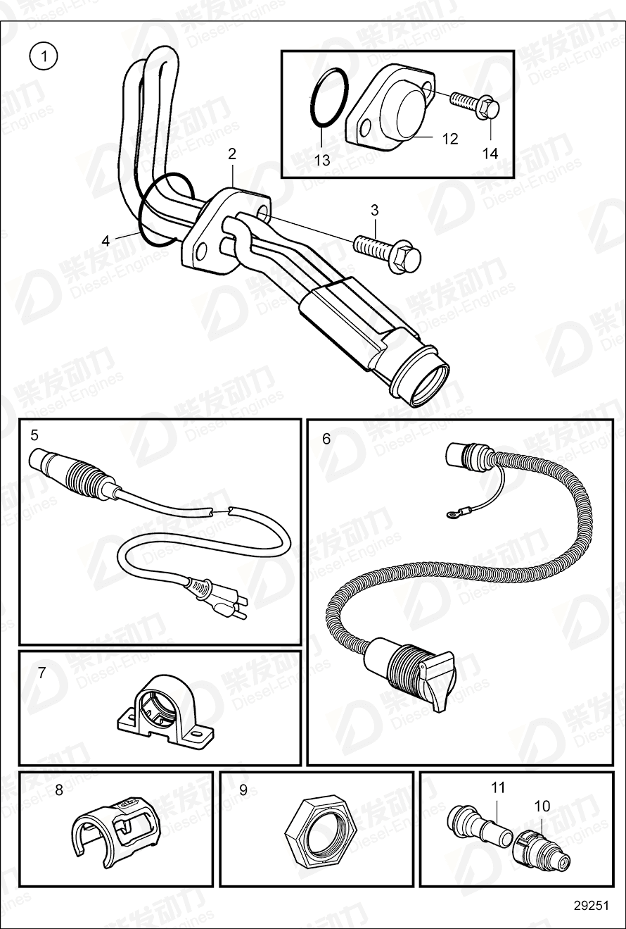 volvo penta Engine heater 23031416 Drawing volvo penta Engine heater 23031416 Drawing